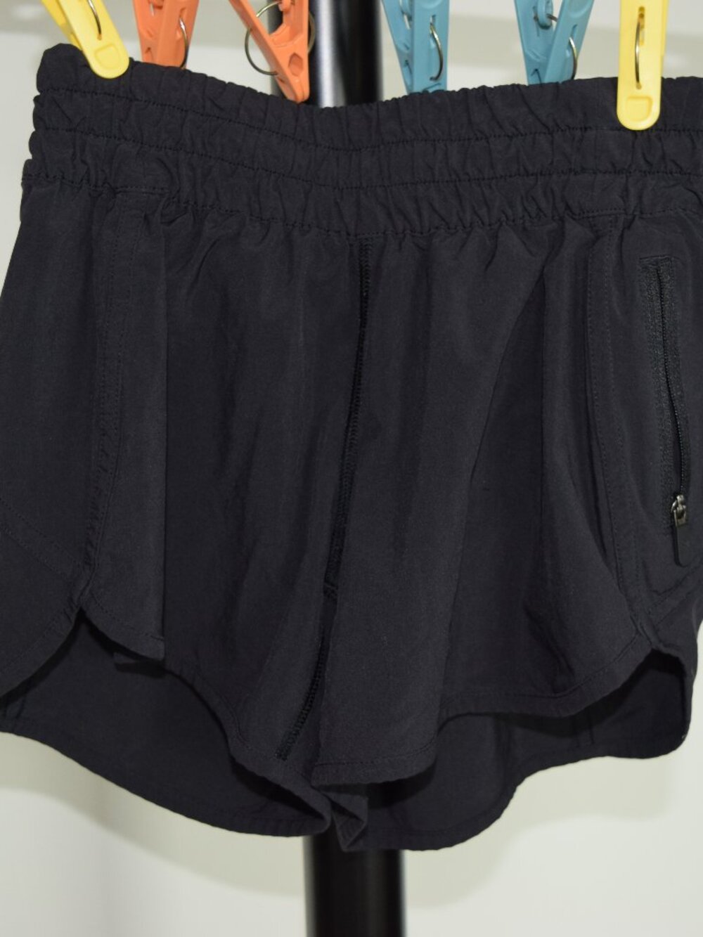 Lululemon Black Hotty Hot Running Shorts Zip Pocket